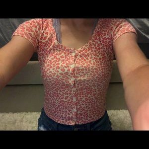 pink cheetah print brandy melville tee